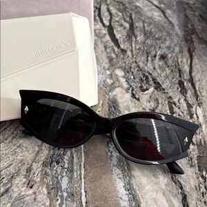 Jimmy Choo Black Cat-Eye Sunglasses